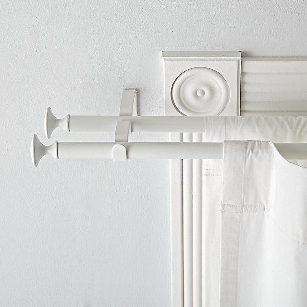Double White Curtain Rod Crate And Barrel