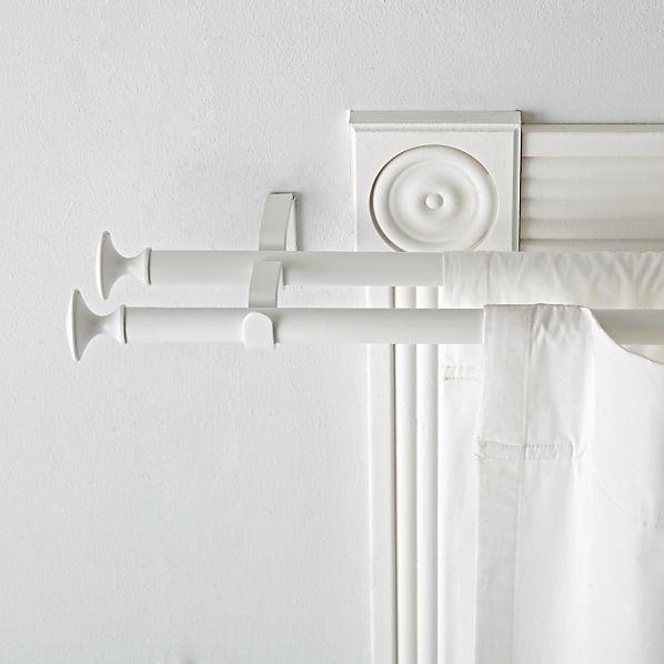 Double 48 88 White Curtain Rod Reviews Crate And Barrel