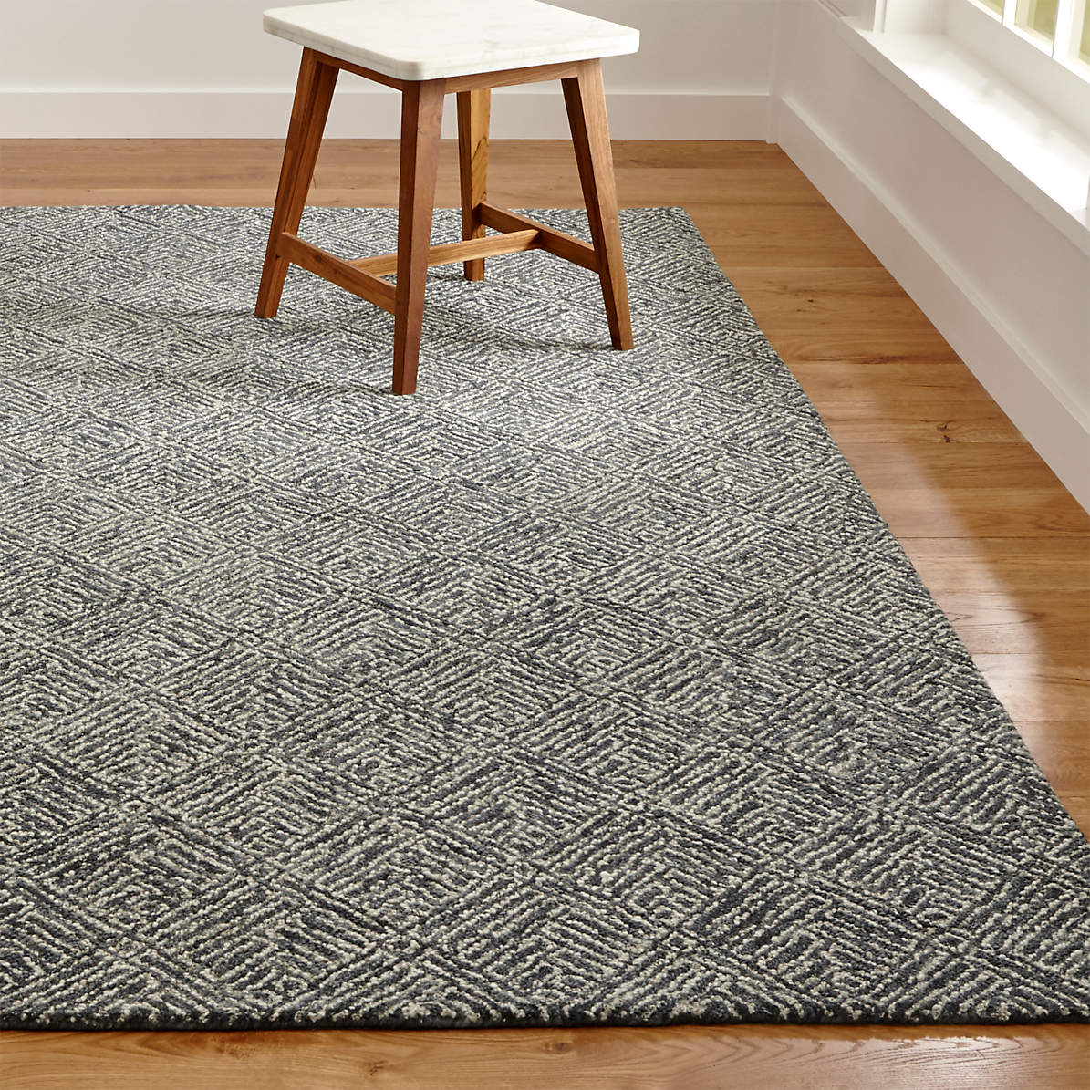 Curtis Indigo Blue Geometric Rug Crate And Barrel