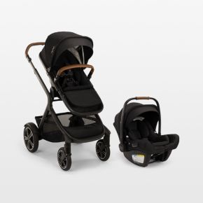 Image of Nuna ® PIPA ™ aire rx Caviar/Cognac Reclining Baby Car Seat + DEMI ™ next Stroller Travel  System