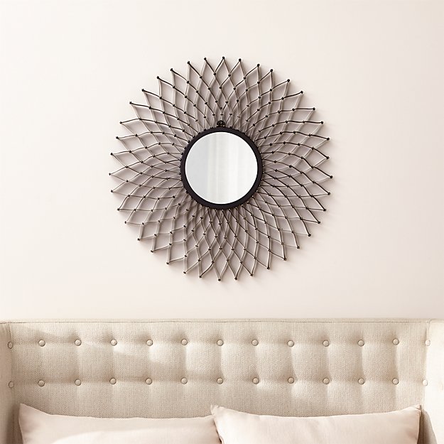Circle Wall Mirrors dahlia round wall mirror | crate and barrel Circle Wall Mirrors dahlia round wall mirror | crate and barrel