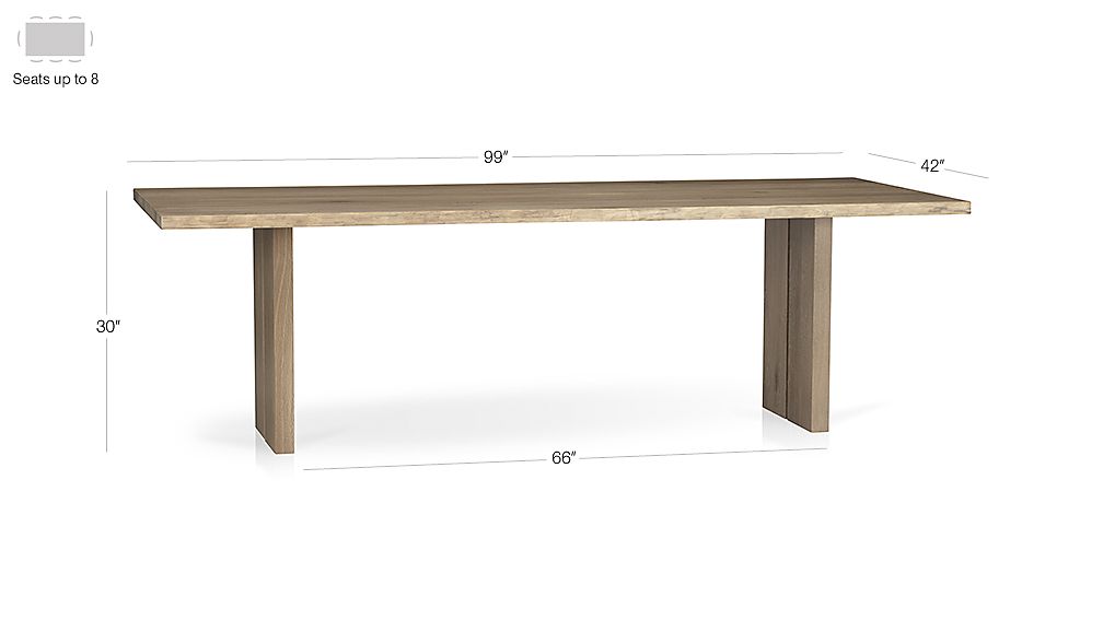 Dakota Dining Tables Crate And Barrel Tap To Zoom Image With Dimension For Dakota 99 Dining Table