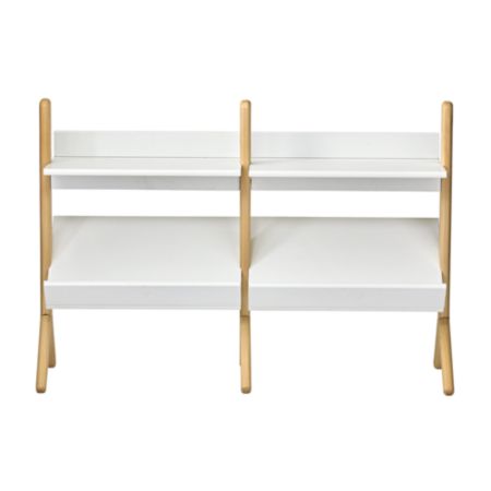 Danish White And Natural Wide Bookcase Reviews Crate And