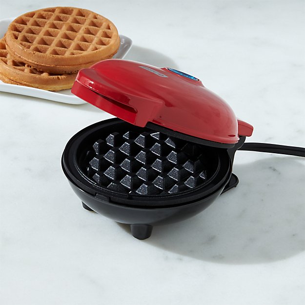 Dash Red Mini Waffle Maker | Crate and Barrel