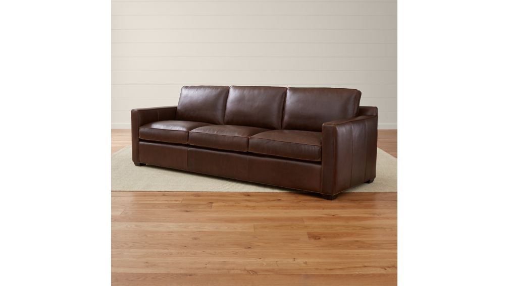 crate and barrel davis leather sofa