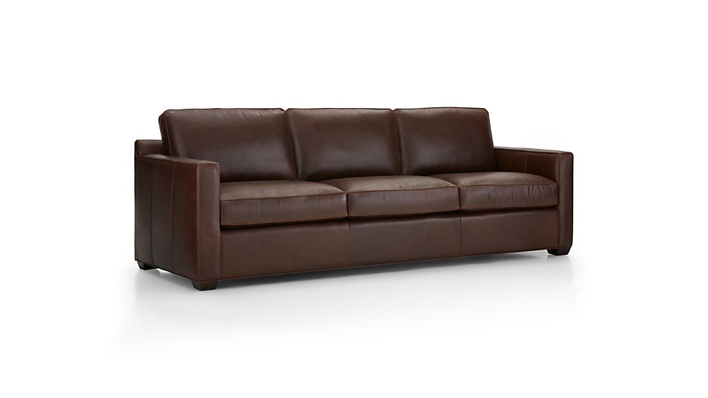 davis leather 3 seat sofa