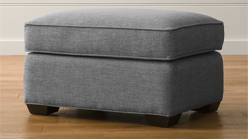 Davis Ottoman - Ash | Crate and Barrel