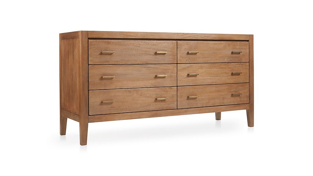 Dawson Grey Wash 6-Drawer Dresser | Crate and Barrel