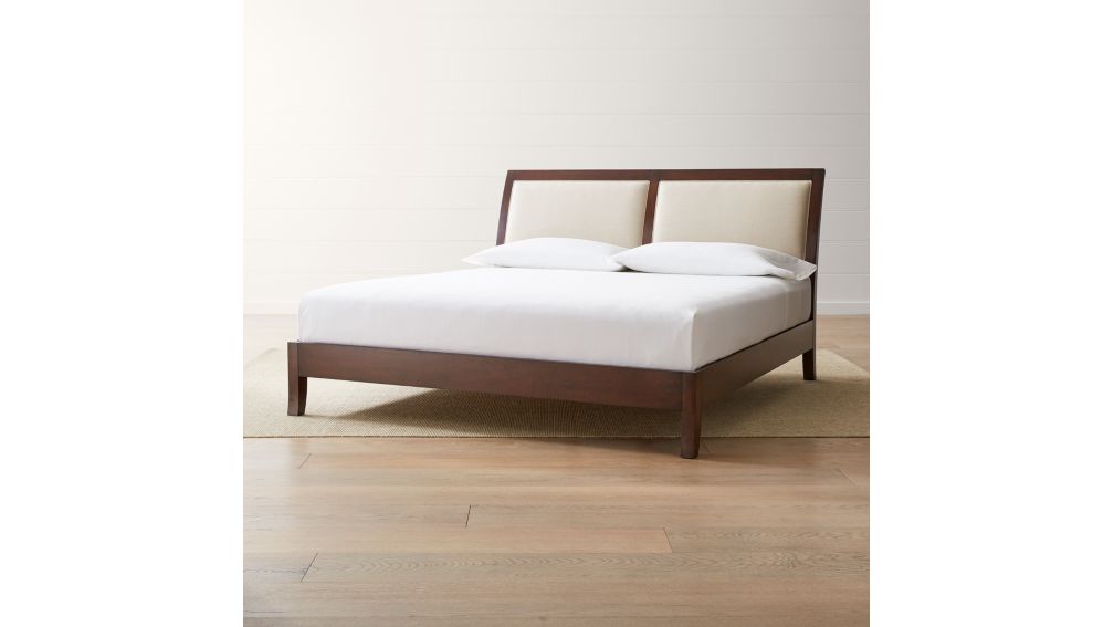 Dawson Clove Upholstered King Sleigh Bed + Reviews Crate and Barrel