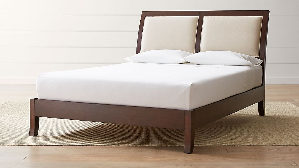 Dawson Clove Upholstered Queen Sleigh Bed | Crate and Barrel