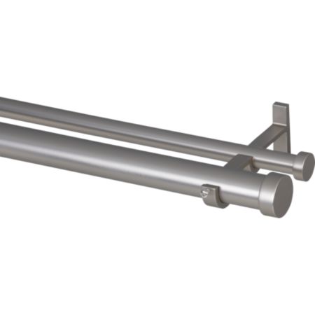 Cb Matte Nickel Double Hanging 48 88 Curtain Rod Set Reviews