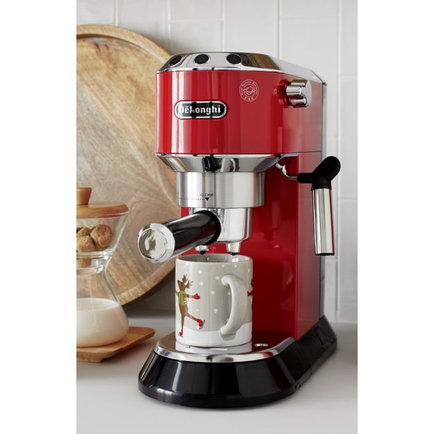 DeLonghi Dedica Slimline Red Espresso Maker + Reviews Crate and Barrel
