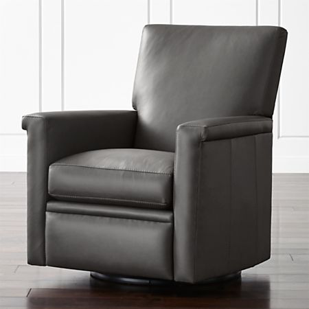 Declan Leather 360 Swivel Recliner Reviews Crate And Barrel