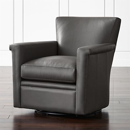 Declan Leather 360 Swivel Glider Reviews Crate And Barrel Canada