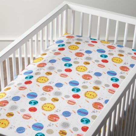 Organic Outer Space Crib Fitted Sheet Reviews Crate And Barrel