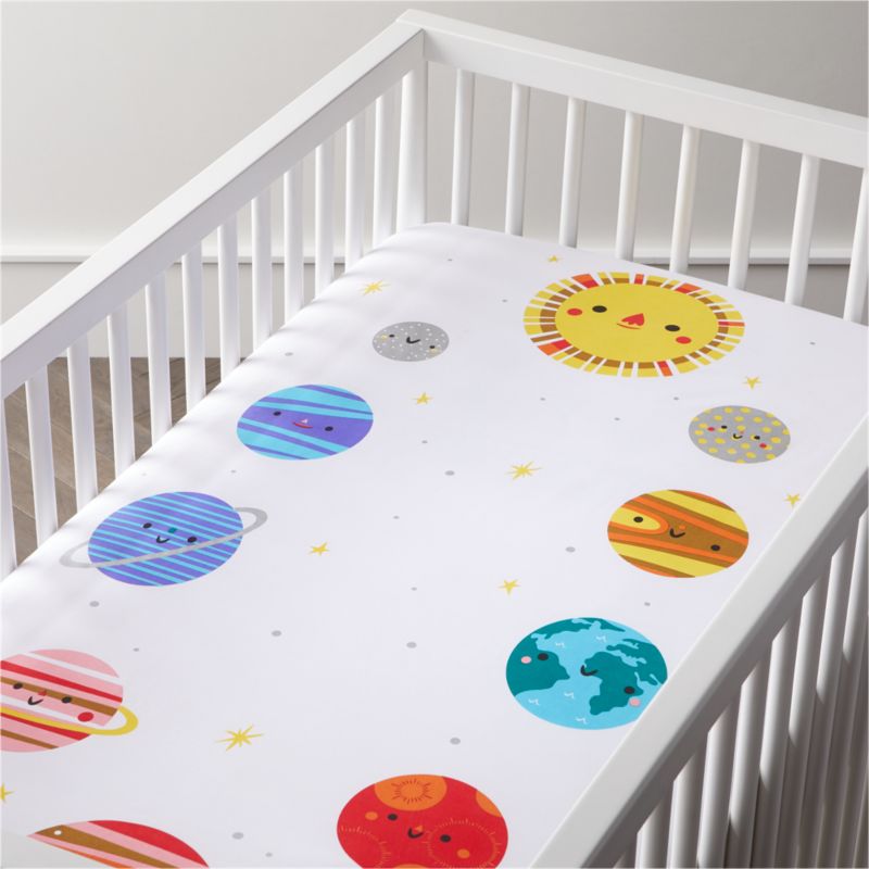 Organic Outer Space Planet Crib Fitted 