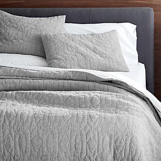 Delano Grey Quilts and Pillow Shams