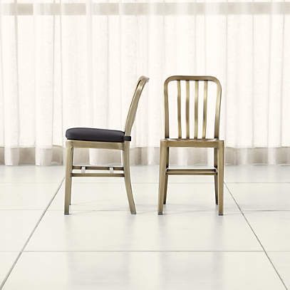 Delta Brass Dining Chair And Cushion Crate And Barrel