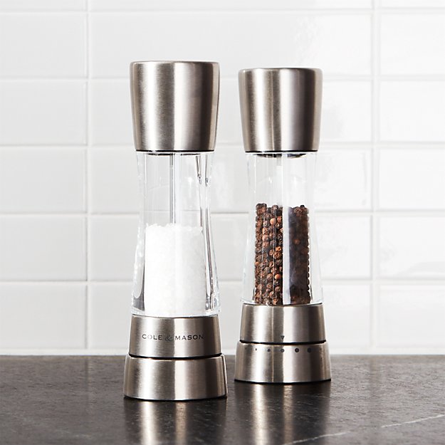 Cole Mason Derwent Stainless Steel Adjule Salt And Pepper Mills