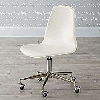 Leather Desk Chairs Crate And Barrel Kids Cl Act White And Silver Desk Chair