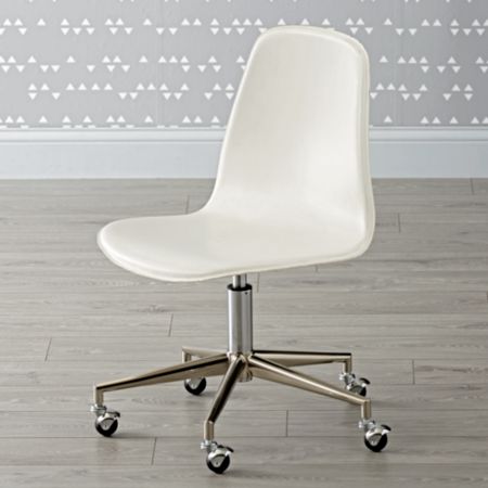 Kids White And Silver Desk Chair Reviews Crate And Barrel