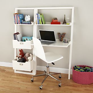 Kids Desks Study Tables Desk Chairs Crate And Barrel Kids White Little Sloane Leaning Desk