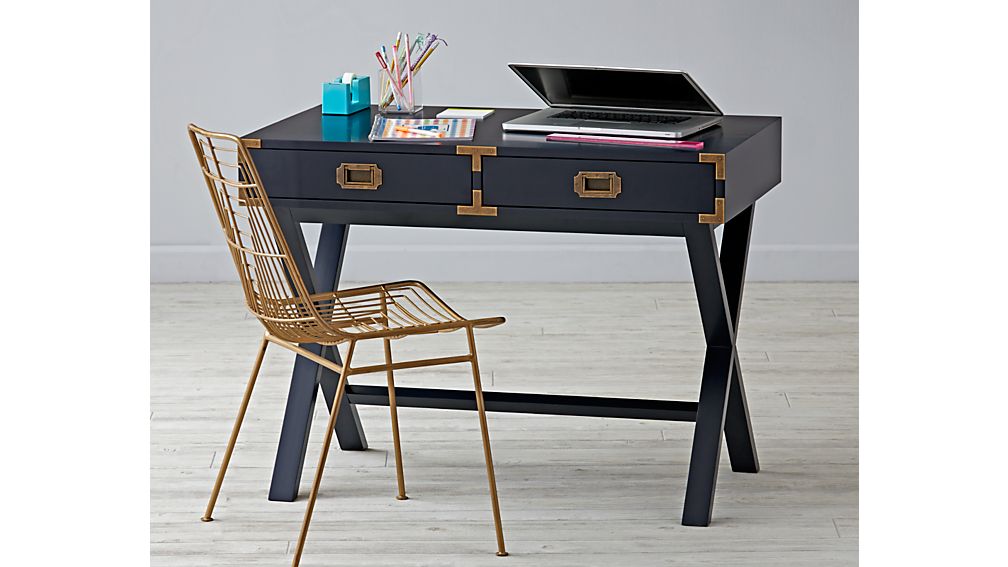 Kids Navy Blue Campaign Desk Reviews Crate And Barrel