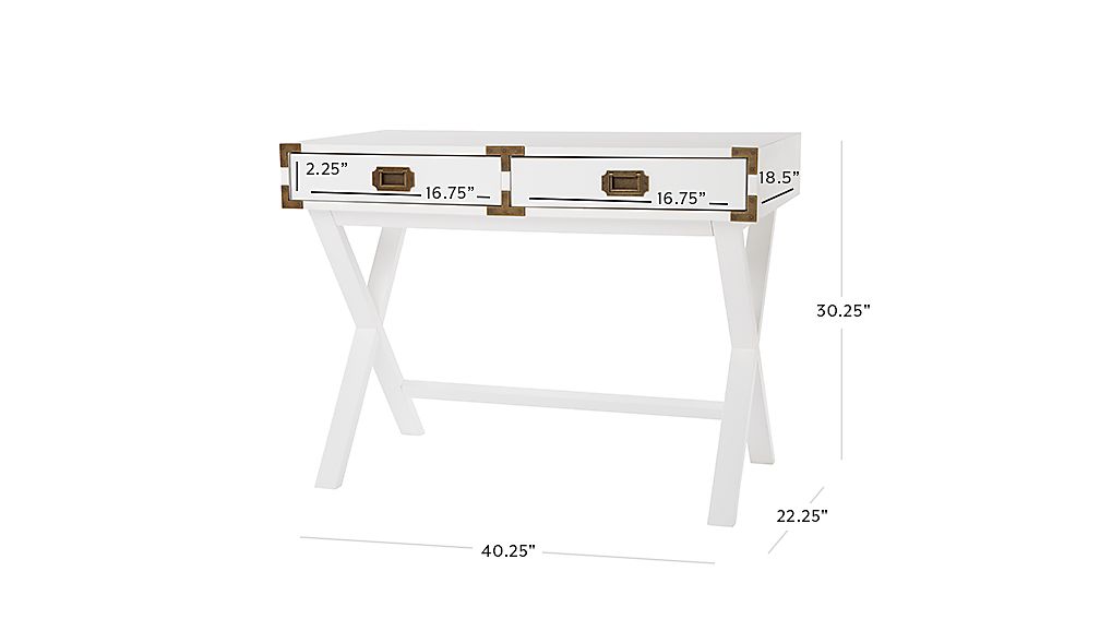 Kids White Campaign Desk Crate And Barrel Tap To Zoom Image With Dimension For Kids White Campaign Desk