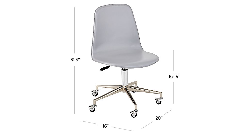 Kids Class Act Light Grey Silver Desk Chair Reviews Crate And Tap To Zoom Image With Dimension For Kids Class Act Light Grey Silver Desk Chair