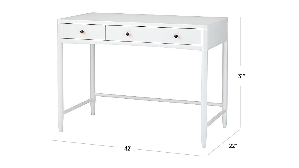 Hampshire White Kids Desk Reviews Crate And Barrel Tap To Zoom Image With Dimension For Hampshire White Kids Desk
