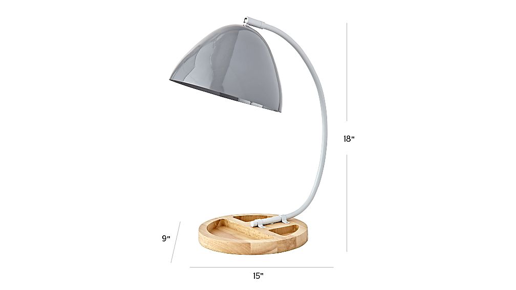 Grey Desk Lamp Organizer Reviews Crate And Barrel Tap To Zoom Image With Dimension For Grey Organizer Desk Lamp