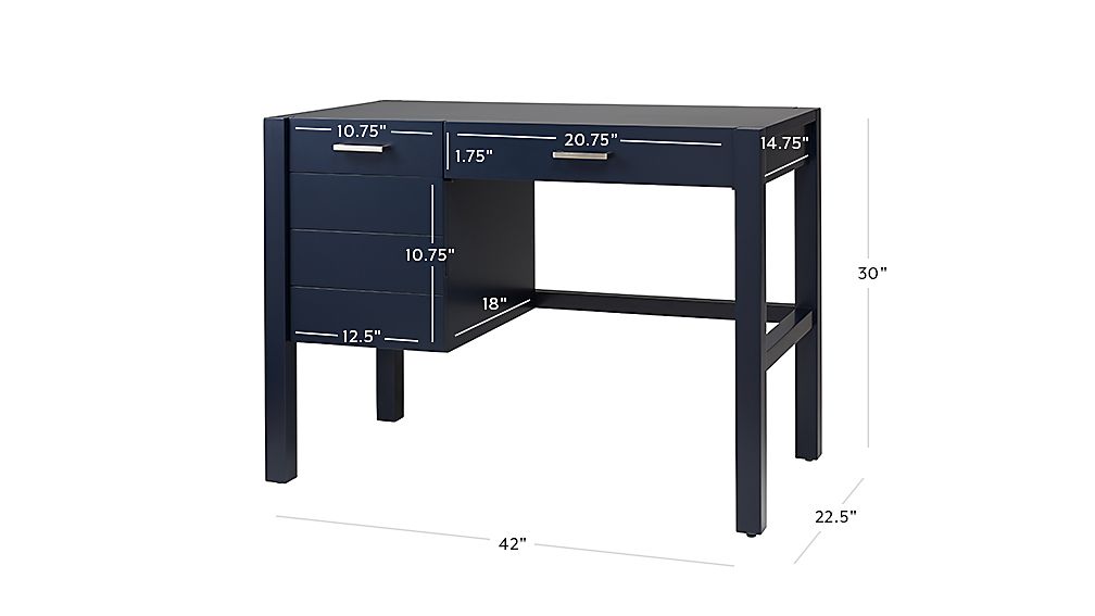 Kids Uptown Navy Blue Desk Reviews Crate And Barrel Tap To Zoom Image With Dimension For Kids Uptown Navy Blue Desk
