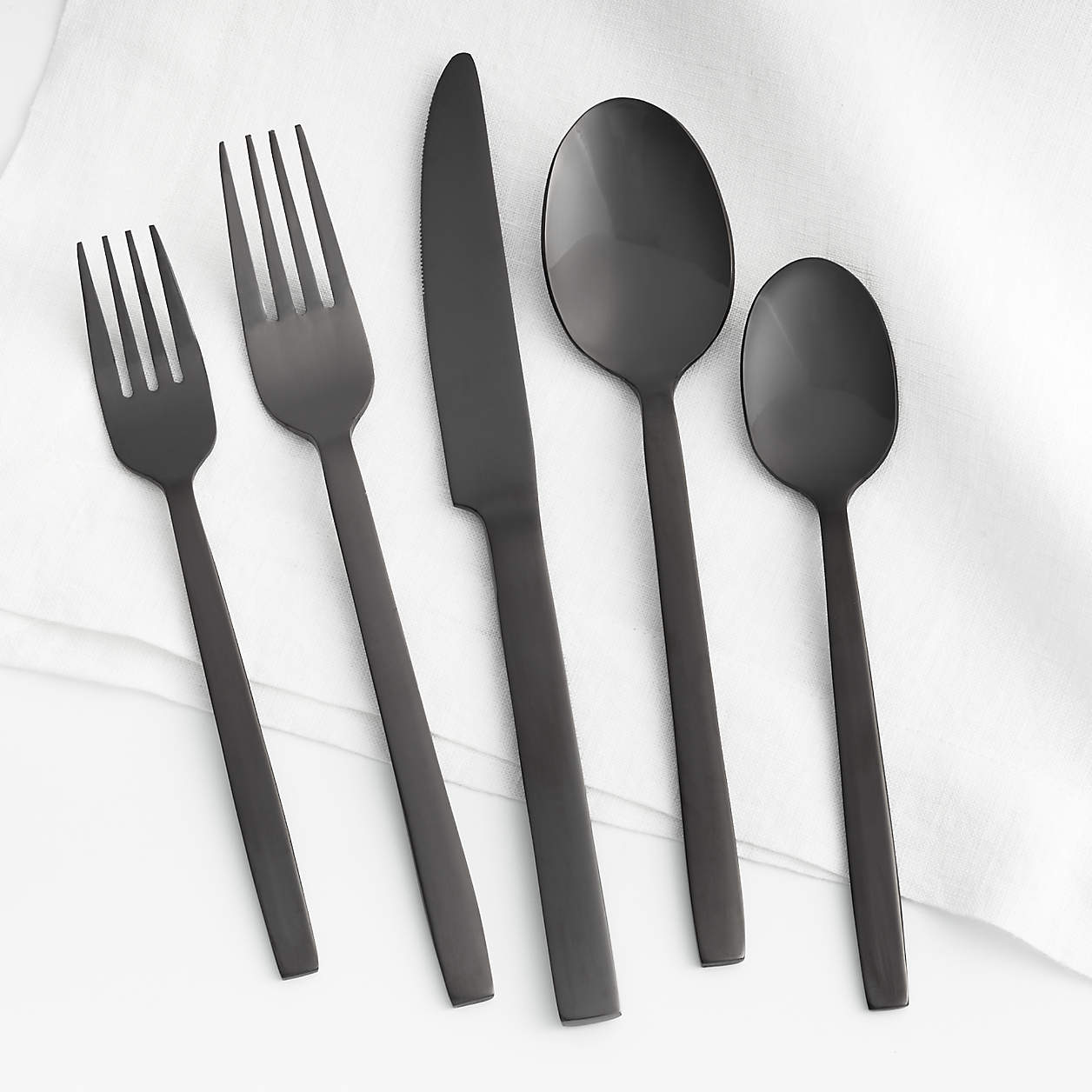 Dex Black 20Piece Flatware Set + Reviews Crate and Barrel