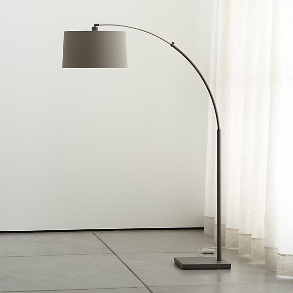 Dexter Arc Floor Lamp With Grey Shade