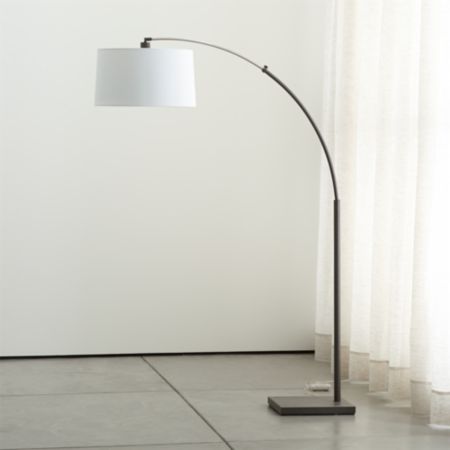 Dexter Arc Floor Lamp With White Shade Reviews Crate And Barrel