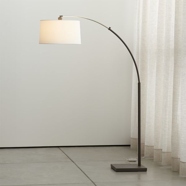 Dexter Arc Floor Lamp with White Shade 74