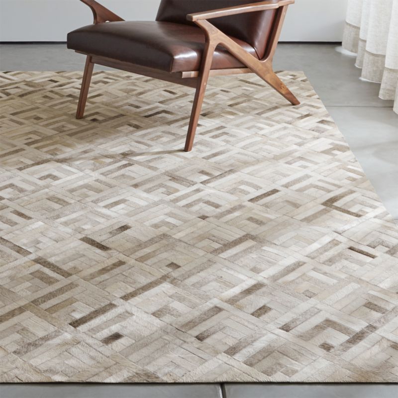 Dez Grey Cowhide Rug Crate And Barrel Canada