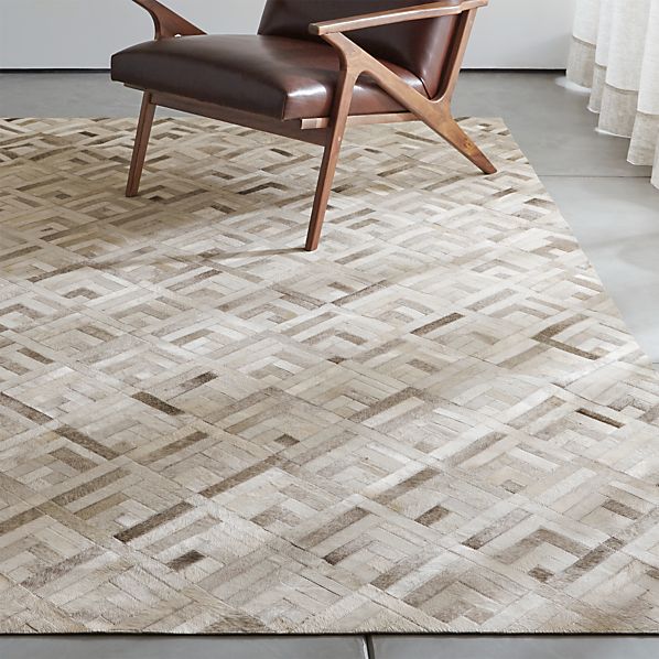 Dez Grey Cowhide Rug 6 X9 Reviews Crate And Barrel