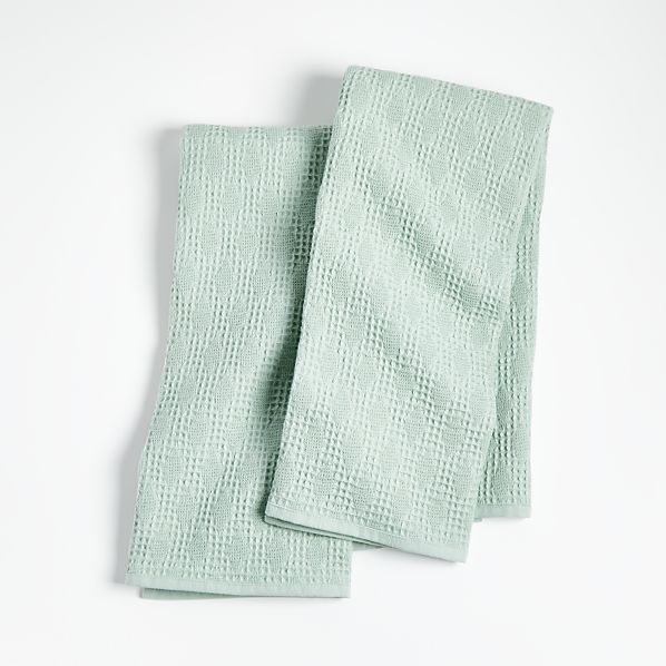 mint green kitchen towels