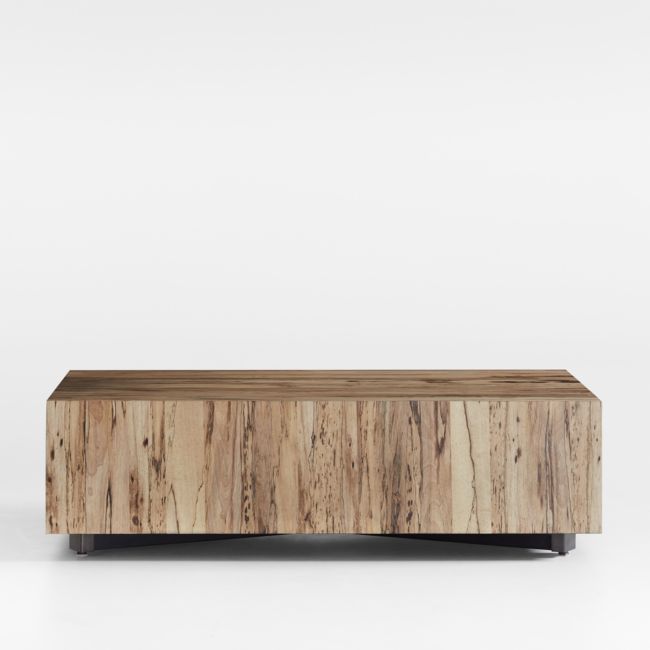Online Designer Living Room Dillon Spalted Primavera Wood Rectangular Coffee Table