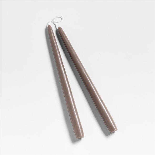 Mink Beige 12" Dipped Taper Candles, Set of 2