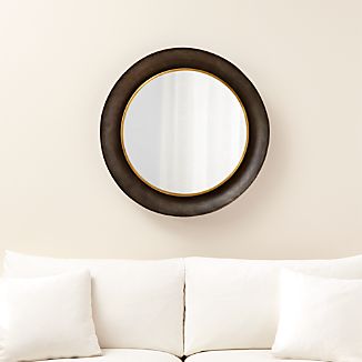 Round Mirrors Crate And Barrel Dish Round Wall Mirror