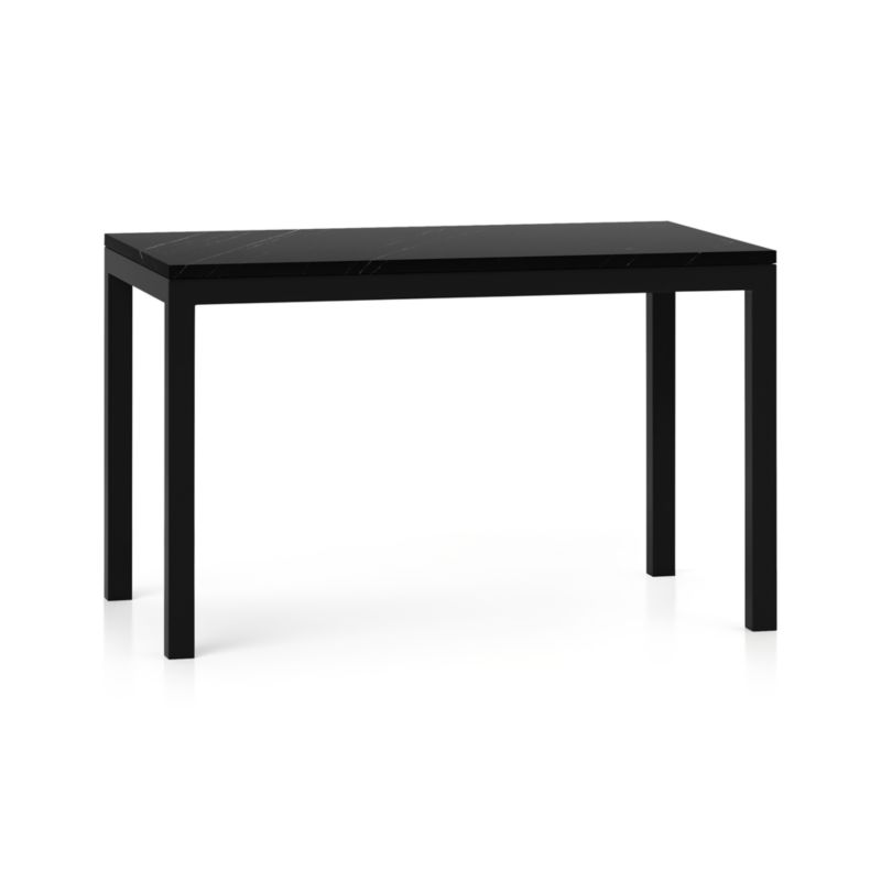 Parsons Black Marble Top Dark Steel Base 48x28 Dining Table