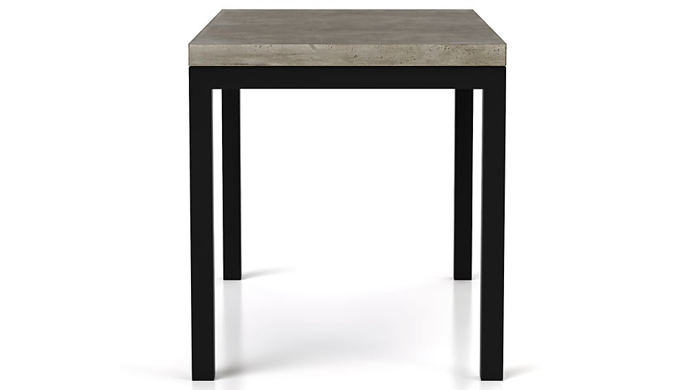 Concrete Top/ Natural Dark Steel Base 72x42 Parsons Dining Table