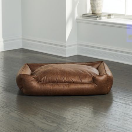 Lounge Faux Leather Vintage Medium Dog Bed Reviews Crate And