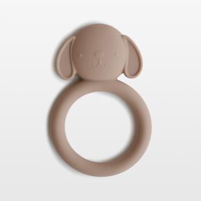 Image of Mushie Light Brown Dog Silicone Baby Teether