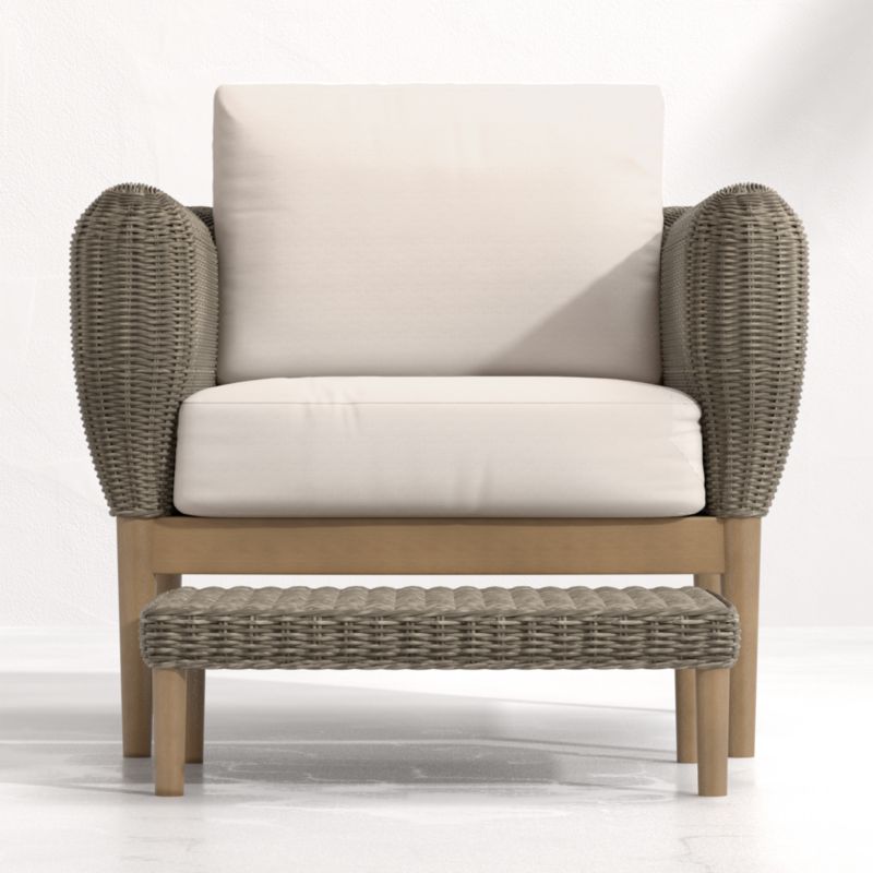 Doren Outdoor Wicker Lounge Chair And Ottoman Crate And Barrel
