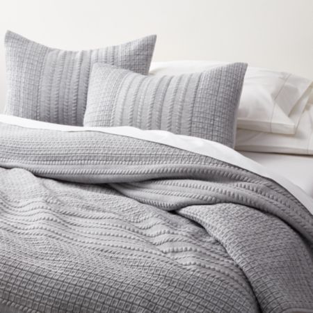 Doret Grey Jersey Quilts And Pillow Shams Crate And Barrel