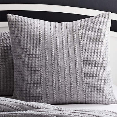 gray european pillow shams