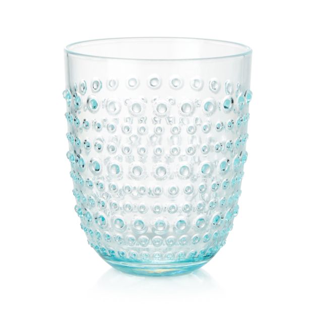 Dottie Aqua Hobnail Drinking Glass 17 oz Crate and Barrel